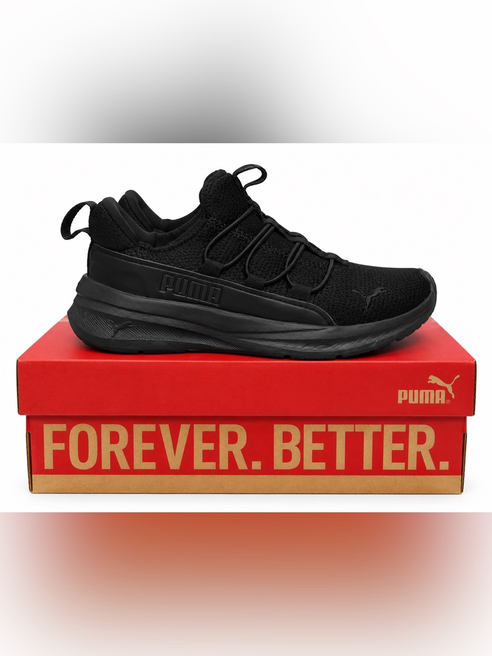 Puma One4All 2.0 PS Triple Black Kids Slip On Sneakers Size 13C EUC Worn Once